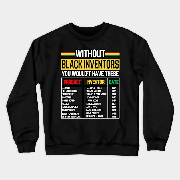 History Of Forgotten Black Inventors Black History Month Crewneck Sweatshirt by AE Desings Digital